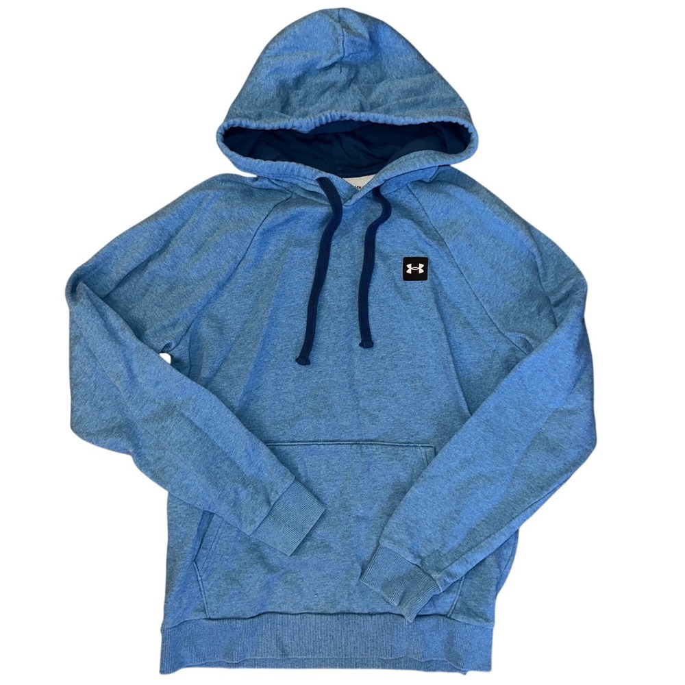 Under Armour Mens Rival‎ Terry Hoodie Blue Heather Pullover Sweatshirt Small SM